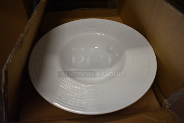 48 BRAND NEW IN BOX! Sant Andrea White Ceramic Pasta Plates. 10.75x10.75x2. 48 Times Your Bid!