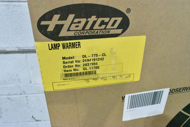 4 BRAND NEW IN BOX! Hatco DL-775-CL 69 1/2" Ceiling Mount Heat Lamp w/ Retractable Cord - Lower Switch, Bold Black. 120 Volts, 1 Phase. 4 Times Your Bid!  - Image 5 of 6