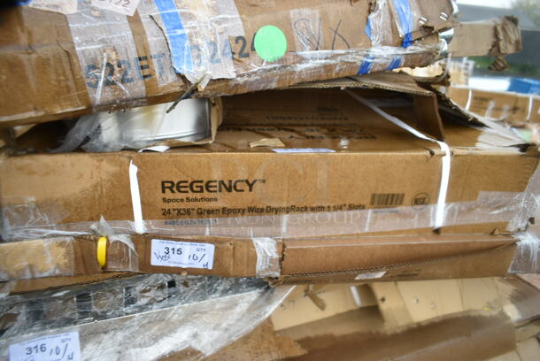 BRAND NEW SCRATCH AND DENT! Regency 460EG2436DR1 24" x 36" Green Epoxy Wire Drying Rack Shelf - 1 1/4" Slots. May Be Missing Pieces.  - Image 2 of 3