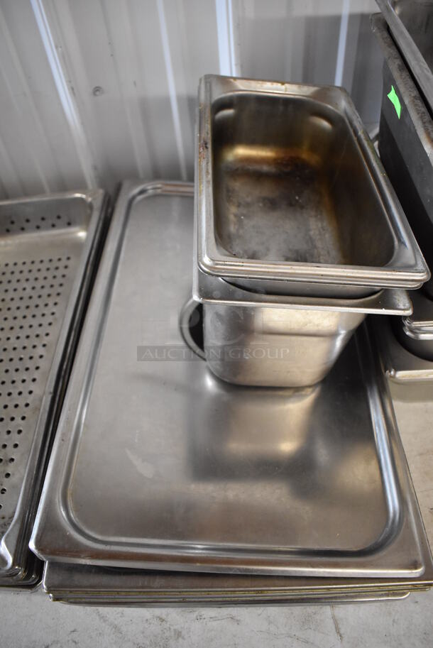 ALL ONE MONEY! Lot of Various Metal Items Including Cylindrical Drop In Bins and Stainless Steel Drop In Bins - Image 8 of 9