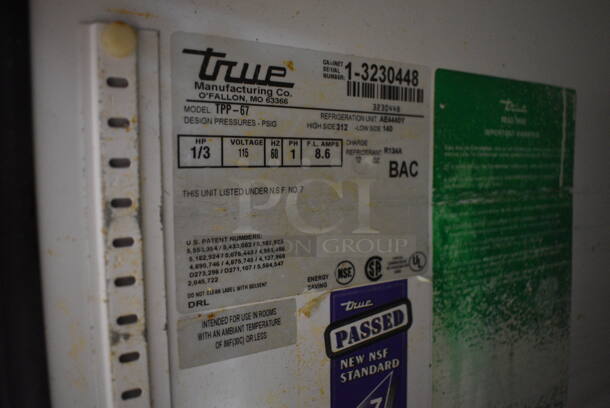 True Model TPP-67 Stainless Steel Commercial Pizza Prep Table on Commercial Casters. 115 Volts, 1 Phase. 67x33x41.5. Tested and Working! - Image 6 of 8