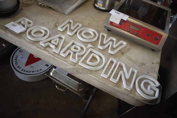 Now Boarding Sign. 31.5x1x11.5 - Image 4 of 4