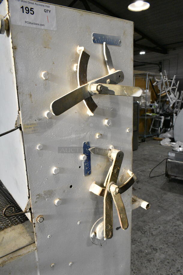 Metal Commercial Floor Style Dough Sheeter on Commercial Casters. Cannot Test Due To Cut Power Cord - Image 6 of 8