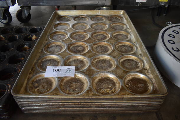 12 Metal 24 Bun Baking Pans. 18x26x1. 12 Times Your Bid!