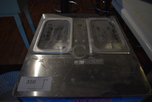 ZM-168 Stainless Steel Commercial Countertop Air Cooled 2 Flavor w/ Twist Soft Serve Ice Cream. 110 Volts, 1 Phase. 17x25x30. Item Was in Working Condition on Last Day of Business. (lounge) - Image 5 of 8