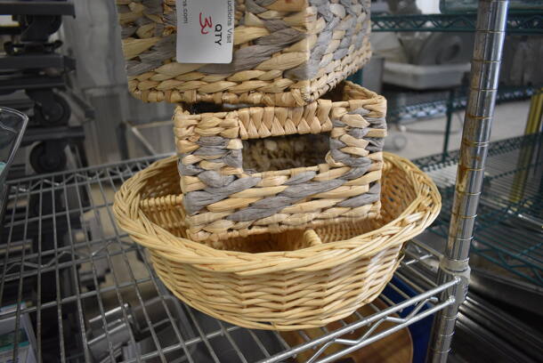 3 Various Baskets. 10.5x6.5x4, 14x14x4. 3 Times Your Bid! - Image 3 of 4