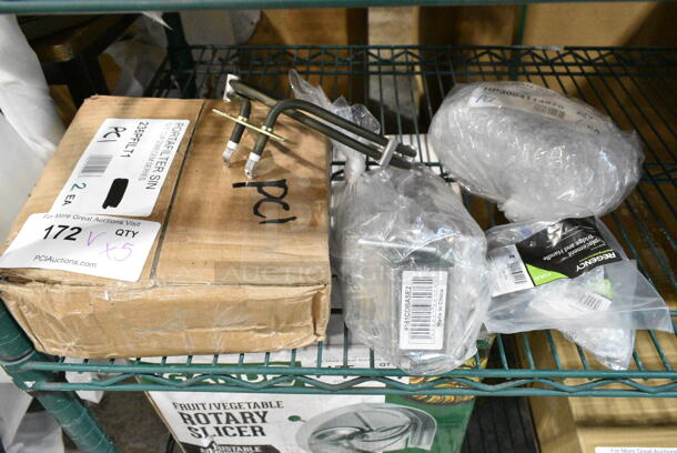 5 BRAND NEW SCRATCH AND DENT! Items Including 236PFILT1 Estella Caffe 236PFILT1 Single Spout Portafilter for ECEM Series Espresso Machines, Garde 181COBASE2 Plated Steel Standard Duty Manual Can Opener Base, HP3004114970 Vulcan 00-411497-000C5 Contactor 230v 40a, 600HCCRD8 Regency Cold Faucet Body Cartridge with Handle for 600FW8 and 600PRW Series Faucets. 5 Times Your Bid!  - Image 2 of 8