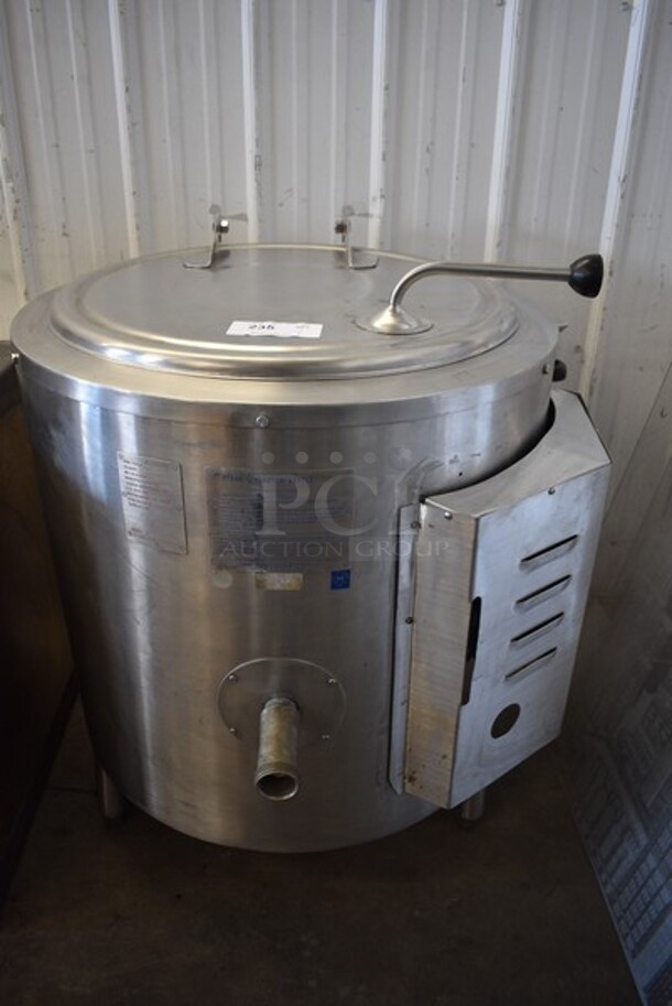 Legion Model LFC-20 Stainless Steel Commercial Floor Style Electric Powered Steam Jacketed Steam Kettle. 380 Volts, 3 Phase. 31x33x38