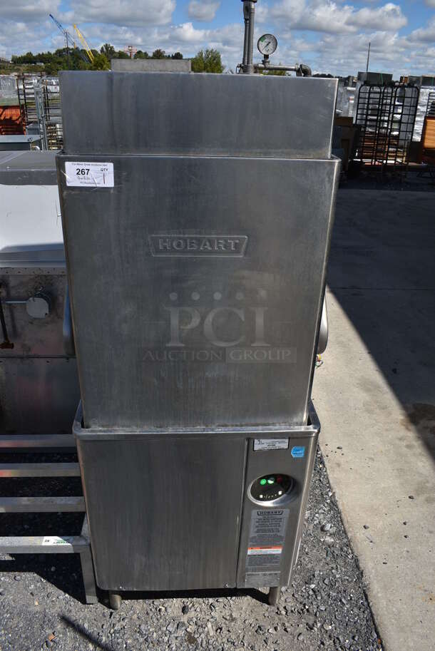 Hobart AM15T Stainless Steel Commercial Straight Pass Through Dishwasher. 208-240 Volts, 3 Phase. 30x28x68