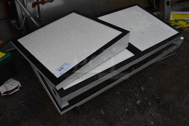 5 White Metal Signs. 49.5x5x24.5, 24.5x5x24.5. 5 Times Your Bid! - Image 3 of 3