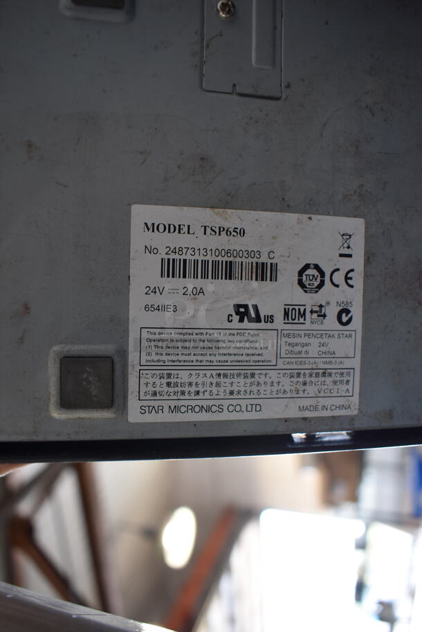 Star Micronics TSP650 Countertop Receipt Printer. 6x8.5x6 - Image 4 of 4