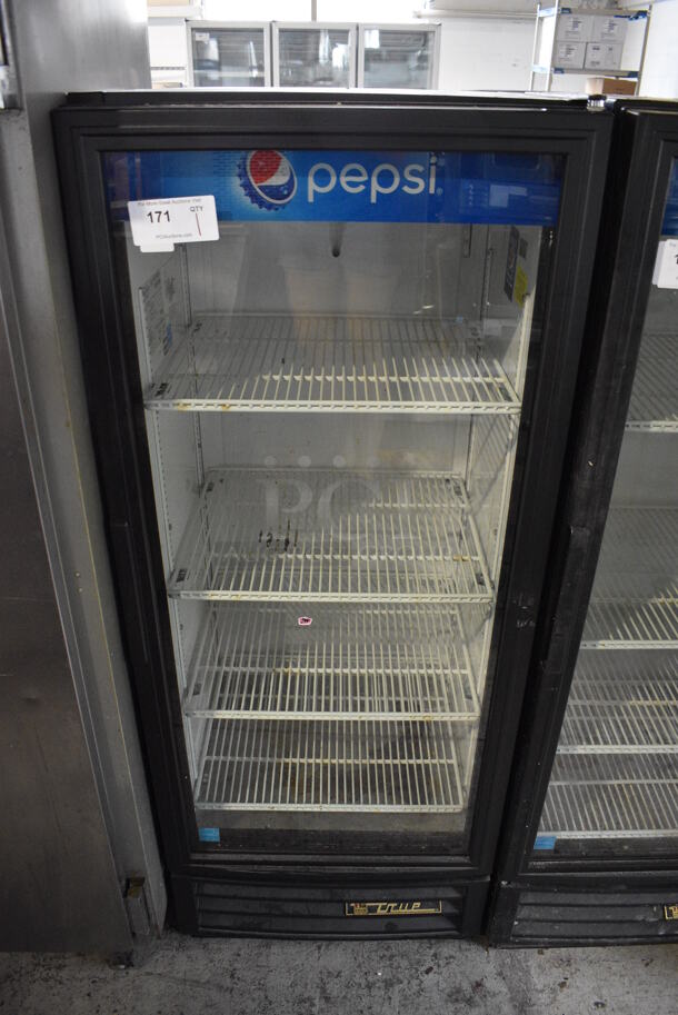 2015 True Model GDM-12-LD ENERGY STAR Metal Commercial Single Door Reach In Cooler Merchandiser w/ Poly Coated Racks. 115 Volts, 1 Phase. 25x24x62. Tested and Working! - Image 1 of 5