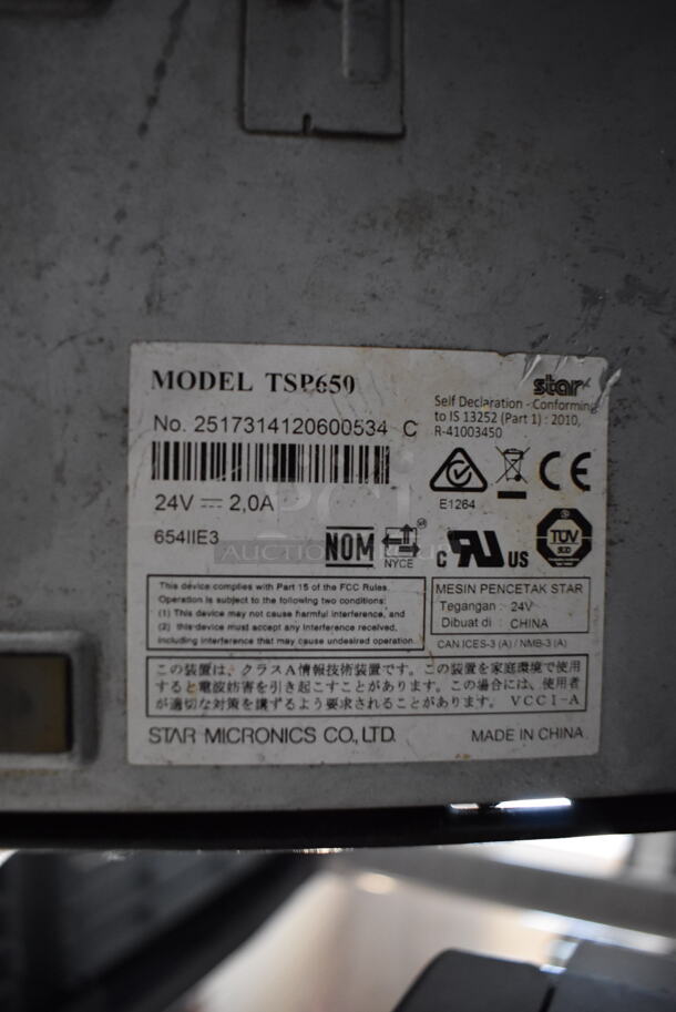 Star Micronics TSP650 Countertop Receipt Printer. 6x8.5x6 - Image 4 of 4