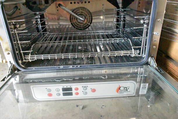 BRAND NEW SCRATCH AND DENT! Cooking Performance Group CPG 351COHD3A Stainless Steel Countertop Half Size Electric Powered Convection Oven. See Pictures for Broken Glass on Door. 110 Volts, 1 Phase. Tested and Working! - Image 6 of 10