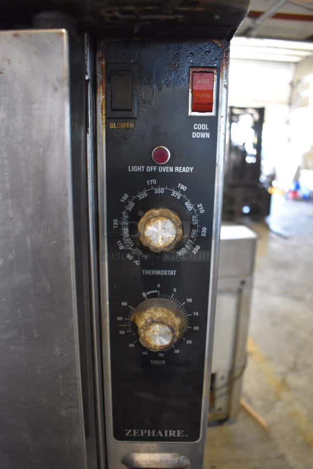 Blodgett Zephaire Stainless Steel Commercial Gas Powered Full Size Convection Oven w/ Solid Doors, Metal Oven Racks and Thermostatic Controls on Metal Legs. 38x39x63 - Image 4 of 7