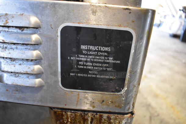 Blodgett Zephaire Stainless Steel Commercial Gas Powered Full Size Convection Oven w/ Solid Doors, Metal Oven Racks and Thermostatic Controls on Metal Legs. 38x39x63 - Image 6 of 7