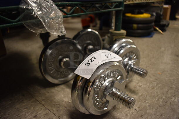 2 Metal 16 Pound Dumbbells. 2 Times Your Bid! - Image 1 of 4