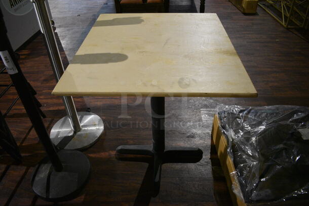 2 Wooden Tabletops on Black Metal Table Bases. 26x30x29. 2 Times Your Bid! (bar) - Image 1 of 3