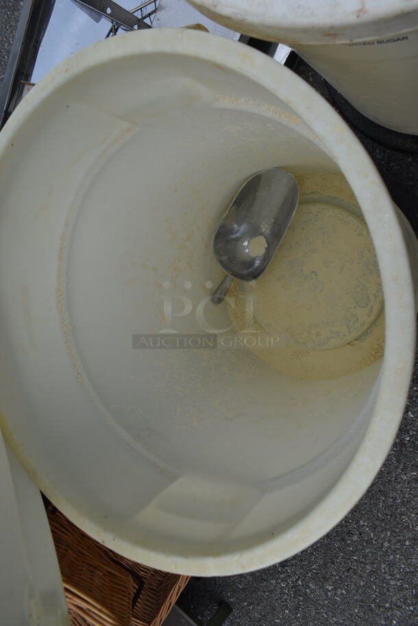 4 White Poly Trash Cans w/ Lids on Dollies. 4 Times Your Bid! - Image 7 of 7