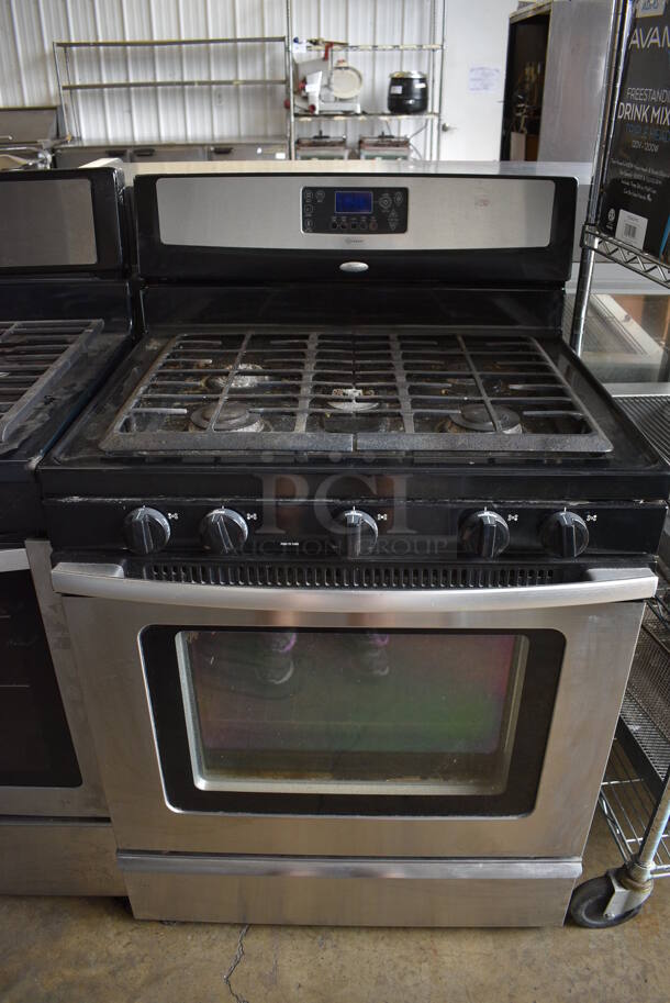 Whirlpool Model XFG374LVS Natural Gas Powered 4 Burner Range w/ Oven. 30x26x46.5