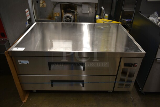 BRAND NEW SCRATCH AND DENT! 2023 Avantco 178CBE48HC Stainless Steel Commercial 2 Drawer Chef Base on Commercial Casters. 115 Volts, 1 Phase. Tested and Working!