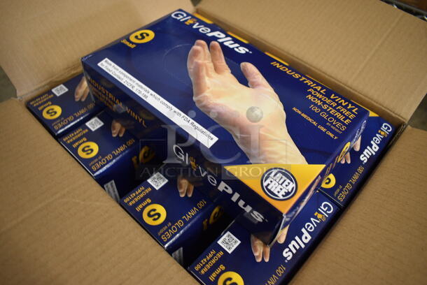 10 BRAND NEW BOXES of Give Plus Industrial Vinyl Powder Free Non Sterile Small Gloves. 10 Times Your Bid! - Image 2 of 4