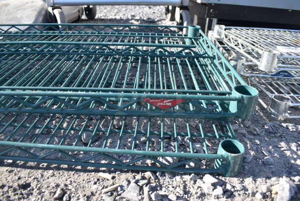 ALL ONE MONEY! Lot of 3 Metro Green Finish Wire Shelves. 60x18x1.5 - Image 3 of 3