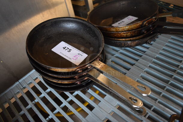 5 Metal Skillets. Includes 14.5x8.5x2. 5 Times Your Bid!
