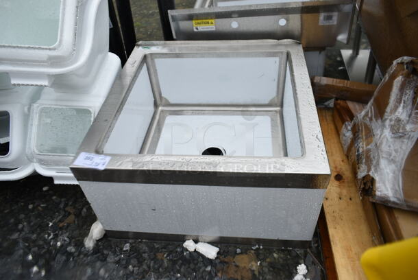 BRAND NEW SCRATCH AND DENT! Regency 600SM242412 29" 16-Gauge Stainless Steel One Compartment Floor Mop Sink - 24" x 24" x 12" Bowl  - Image 2 of 5