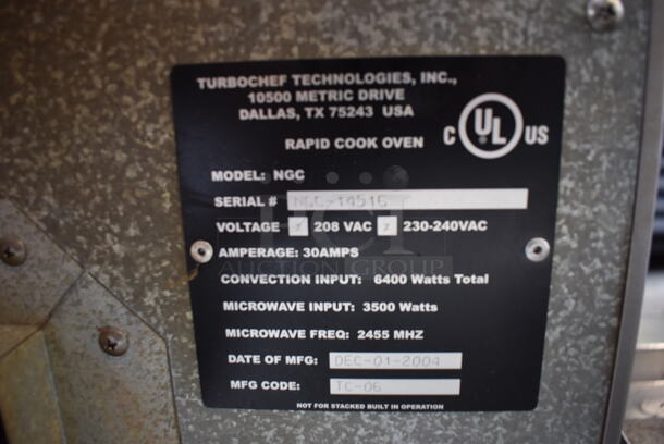 Turbochef NGC Commercial Stainless Steel Countertop Rapid Cook Oven. 208-230-240V.  - Image 6 of 6