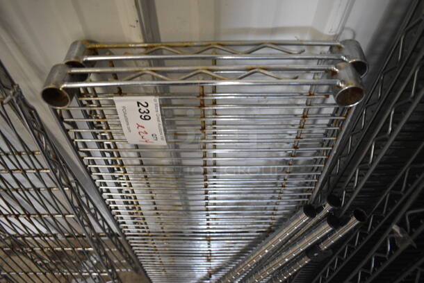 ALL ONE MONEY! Lot of 2 Chrome Finish Metro Style Shelves and 4 Chrome Finish Poles! 36x14x1.5, 28" - Image 3 of 3