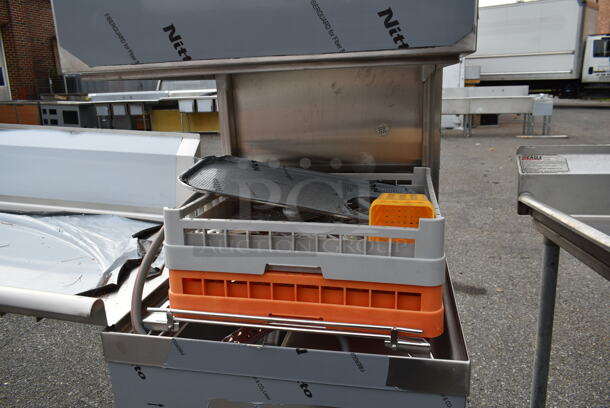 	BRAND NEW SCRATCH AND DENT! 2023 Main Street Equipment 541HTDT401 Stainless Steel Straight Pass Through Single Rack High-Temperature Dishwasher with Booster Heater and Regency Left Side Clean Side Dishwasher Table. 208-240 Volts, 1 Phase. - Image 4 of 6