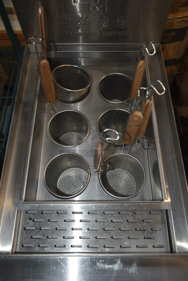 2021 Pantin LT-GF150K Stainless Steel Commercial Floor Style Natural Gas Powered Pasta Cooker / Japanese Noodle Cooker w/ Metal Fry Baskets. 130,000 BTU. - Image 4 of 7