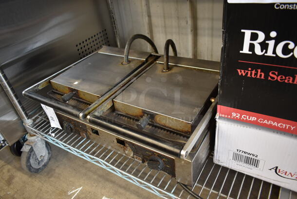 Stainless Steel Commercial Countertop Double Panini Press. Cannot Test Due To Plug Style - Image 2 of 5