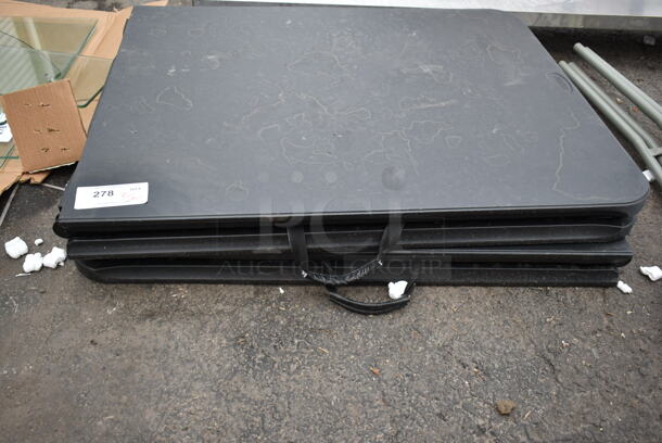 2 Black Folding Tables. 2 Times Your Bid! - Image 3 of 3