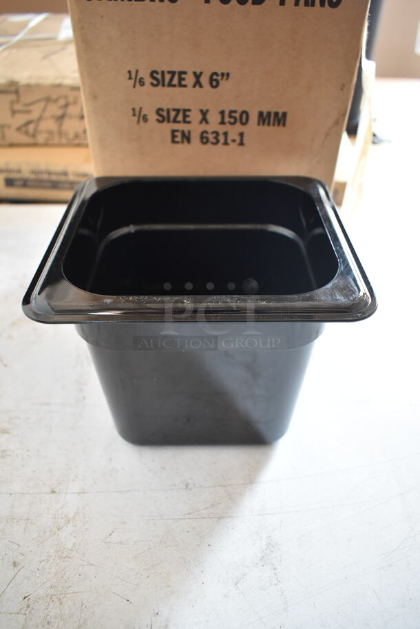Box of 6 BRAND NEW! Black Poly 1/6 Size Drop In Bins. 1/6x6 - Image 2 of 5