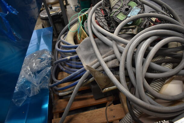 ALL ONE MONEY! PALLET LOT of Various Items Including Screen Printing Machine, Hoses, Wires and Metal Pieces - Image 5 of 5