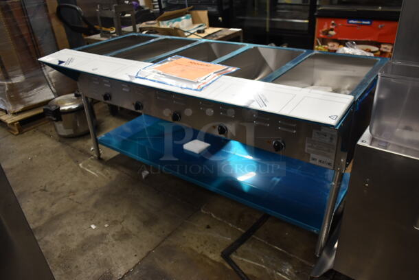 BRAND NEW SCRATCH AND DENT! Avantco 177STE5S Stainless Steel Commercial Electric Powered 5 Bay Steam Table w/ Under Shelf. 208/240 Volts. - Image 1 of 9