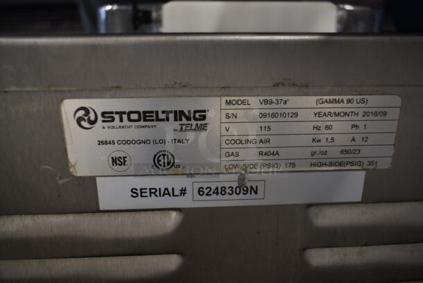 2016 Stoelting VB9-37a Stainless Steel Commercial Floor Style Air Cooled Batch Freezer. 115 Volts, 1 Phase. - Image 6 of 6