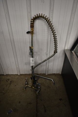 Metal Faucet w/ Handles and Spray Nozzle Attachment.