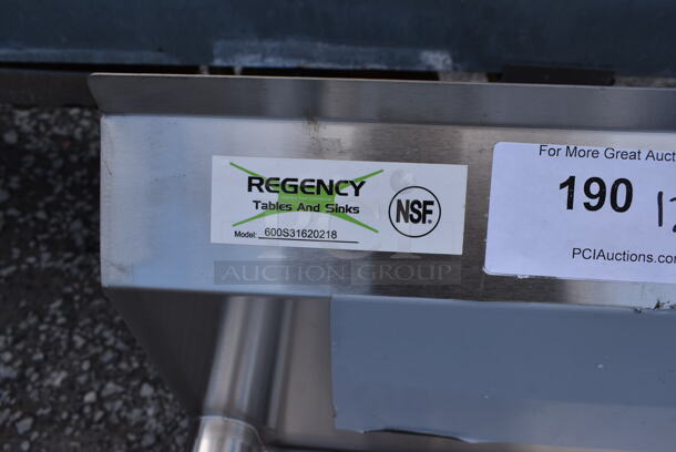 BRAND NEW SCRATCH AND DENT! Regency 600S31620218 Stainless Steel Commercial 3 Bay Sink w/ Dual Drain Boards. No Legs. Bays 16x20. Drain Boards 16x22 - Image 3 of 4