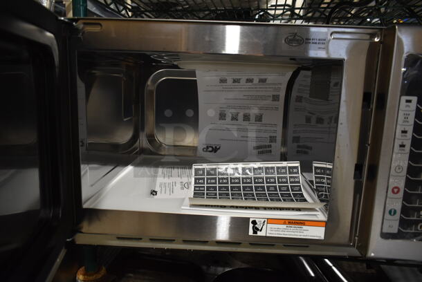 BRAND NEW SCRATCH AND DENT! 2023 Amana RCS10TS Stainless Steel Commercial Countertop Microwave Oven. 120 Volts, 1 Phase. - Image 4 of 5