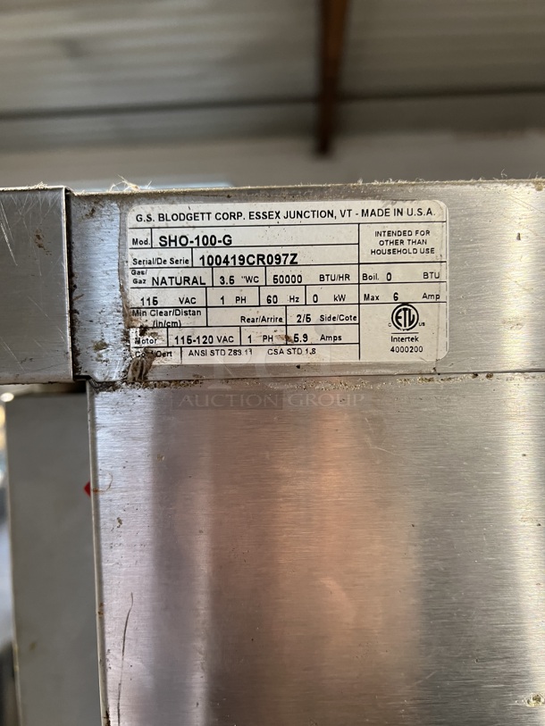 2 Blodgett SHO-100-G Stainless Steel Commercial Natural Gas Powered Full Size Convection Oven w/ View Through Doors, Metal Oven Racks and Thermostatic Controls. 38x39x71. 2 Times Your Bid! - Image 8 of 9