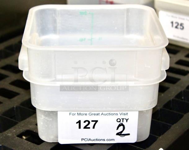 NICE! Cambro CamSquares® 2 Qt. Translucent Square Polypropylene Food Storage Container. 2x Your Bid - Image 2 of 2