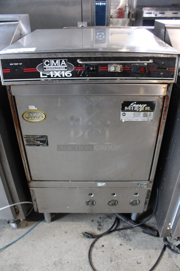 CMA Energy Mizer Model L-1X16 Stainless Steel Commercial Undercounter Dishwasher. 115 Volts, 1 Phase. 24x24x40