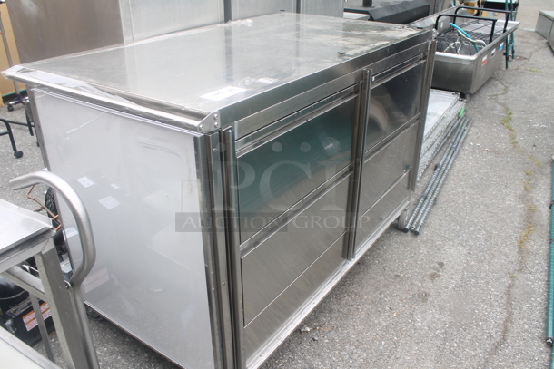 Stainless Steel Commercial Counter w/ 4 Doors on Commercial Casters. - Image 2 of 4