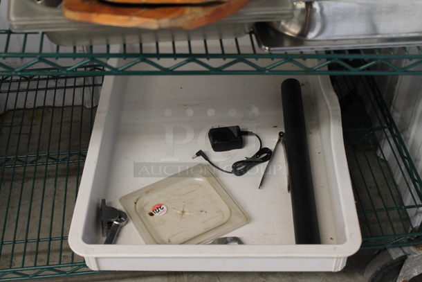 ALL ONE MONEY! THREE TIER LOT of Various Items Including Ceramic Plates, Metal China Cap Strainer and Poly Dough Bin - Image 4 of 4