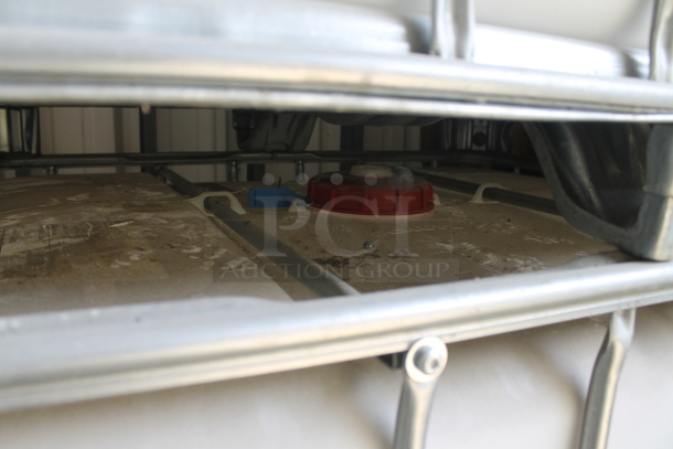 White Poly Tank in Metal Cage. BUYER MUST REMOVE. - Image 3 of 3