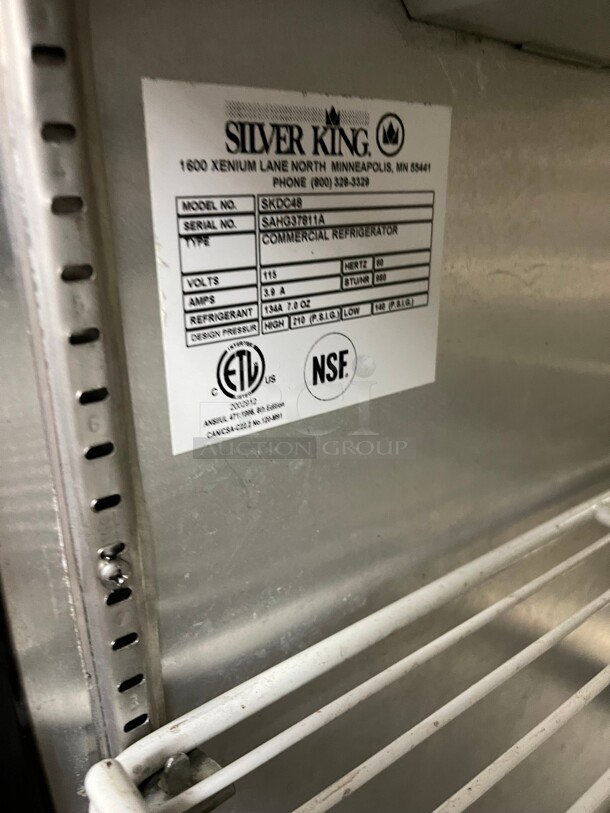 Working! Silver King SKDC48 - 48 inch Commercial Refrigerated Counter Top Display Case  (Pie and Salad Case ) 115 Volt NSF Tested and Working! - Image 6 of 10