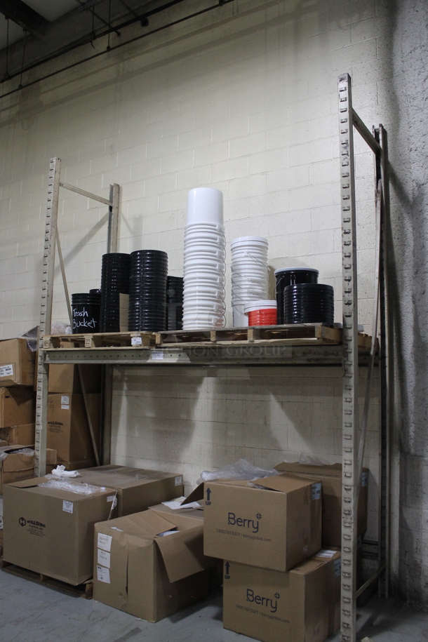 ALL ONE MONEY! Lot of Tan Metal Pallet Racking. Does Not Include Contents. BUYER MUST REMOVE. - Image 1 of 3